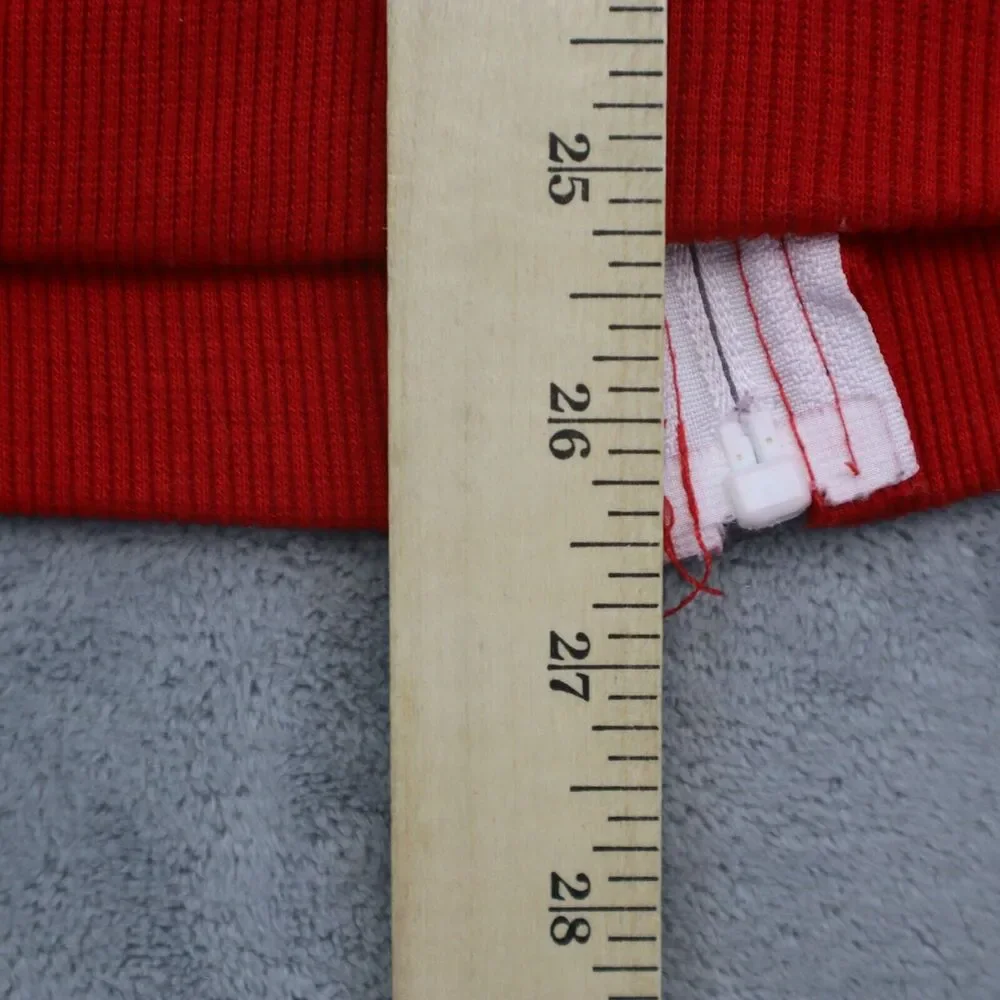 Casual Jacket Mens 3XL Red Long Sleeve High Neck Full Zip Banded Cuffs Outwear